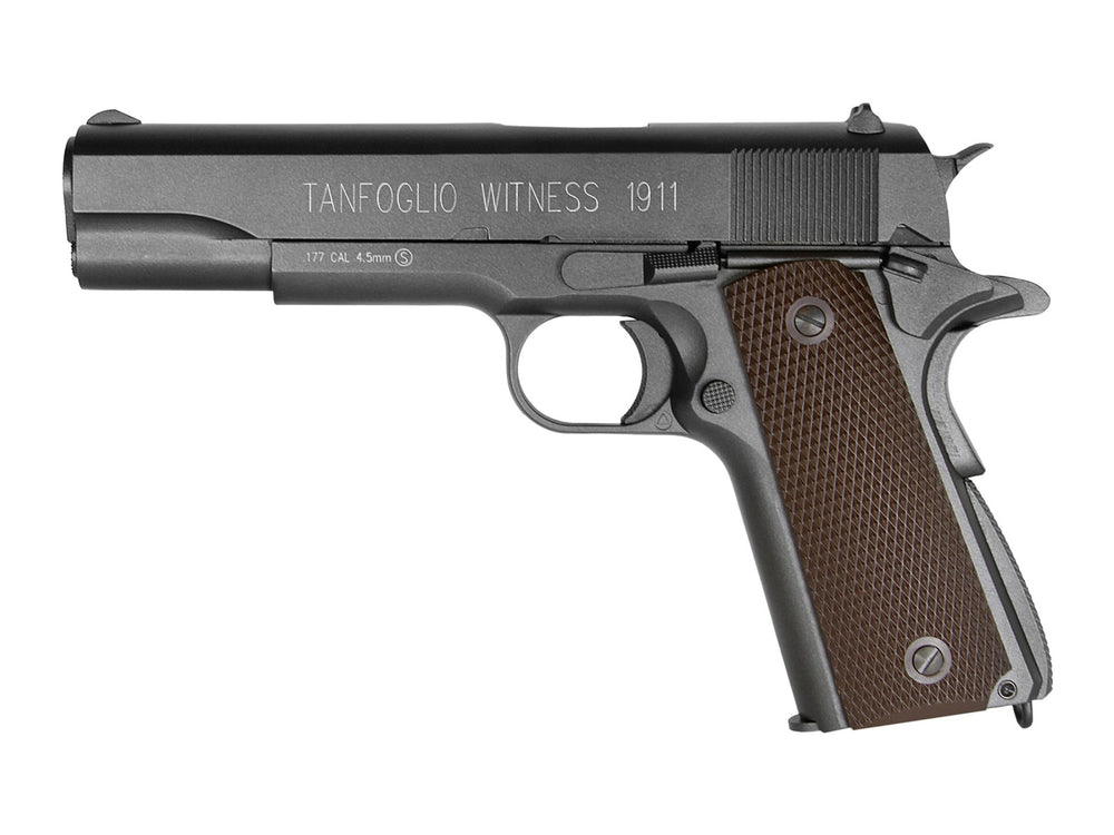 Tanfoglio Witness 1911 CO2 BB Pistol, Brown Grips, .177 Cal, Blowback, Semi-Auto