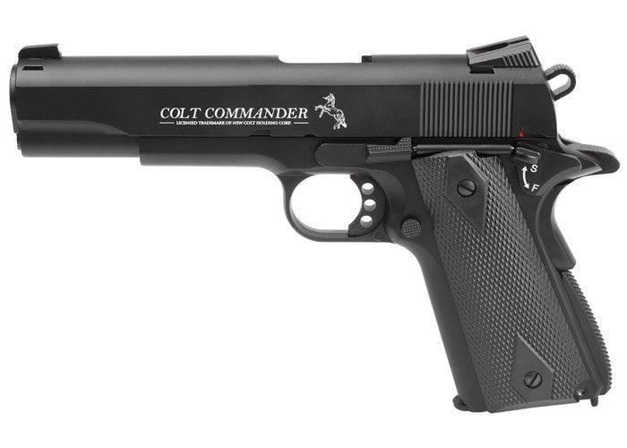 Colt Commander CO2 Pistol with functional grip safety and blowback, .177 Cal