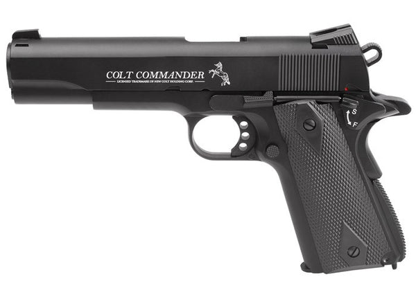 Colt Commander CO2 Pistol with functional grip safety and blowback, .177 Cal