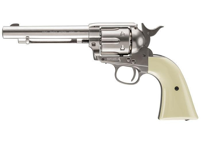 Colt Peacemaker SAA CO2 Revolver, Nickel, .177 Cal