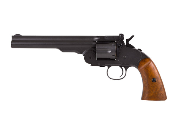 Barra Schofield No. 3 CO2 BB Revolver, Full Metal, .177 Cal, Wood, 2 Grip Sets