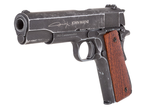 Air Venturi John Wayne 1911 Metal CO2 BB Pistol, Brown Grips, .177 Cal, Blowback
