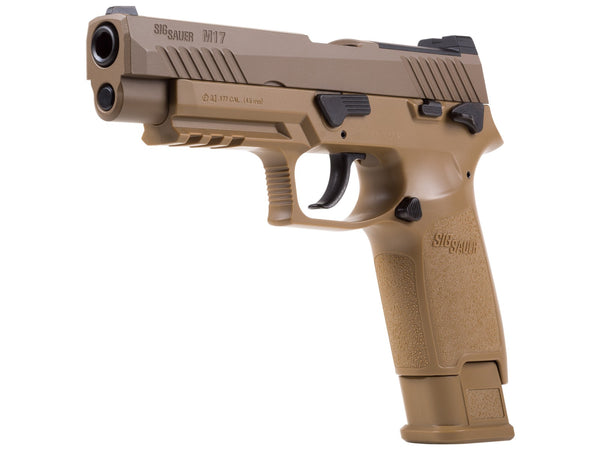 SIG Sauer M17 P320 ASP, CO2 Pellet Pistol, Tan, .177 Cal, Blowback, Polymer