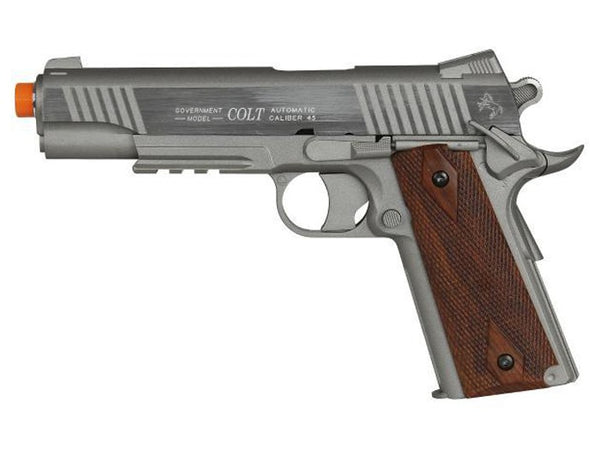 Cybergun Colt 1911 Full-Metal Airsoft Pistol, Non-Blowback, 6mm, CO2, Wood