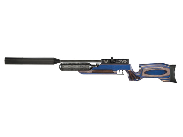 RAW HM1000x LRT Air Rifle, Blue Laminate, .22 Cal, PCP, Single-Shot, RH