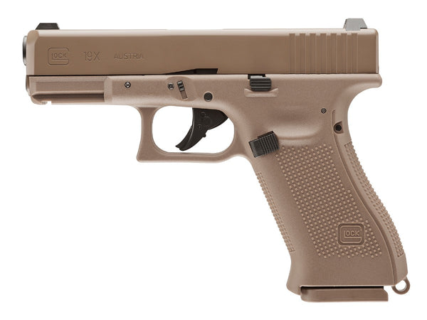 Glock 19X CO2 Blowback .177 BB Gun, Tan, Multi-Shot, Polymer