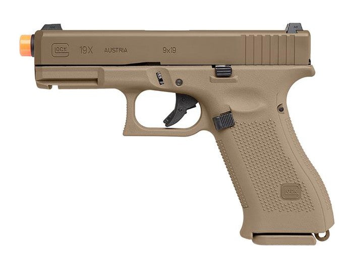 Glock 19X Gas Blowback Airsoft Pistol, Tan, 6mm