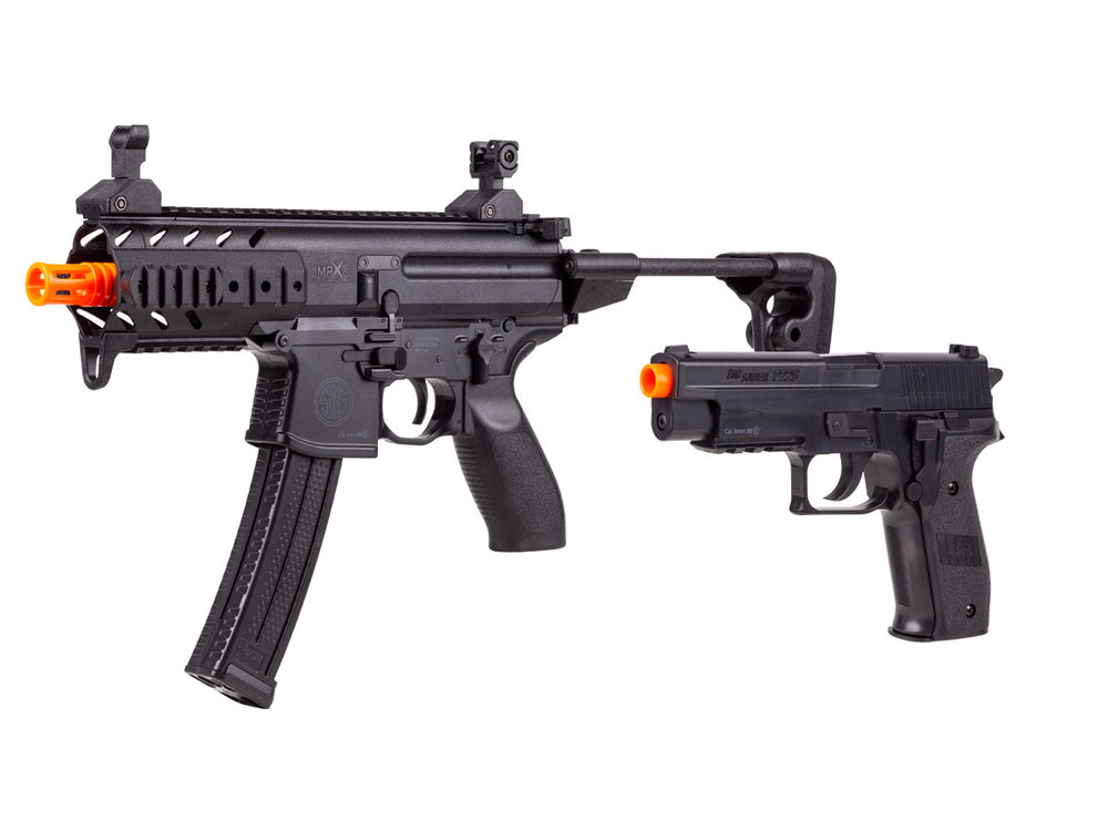 SIG Sauer Spring Airsoft Kit, MPX Rifle & P226 Pistol, 6mm, Single-Shot, Polymer