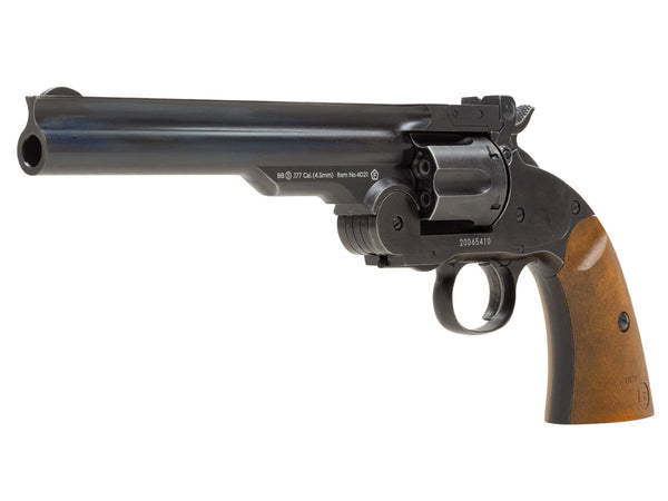 Barra Schofield No.3 Aged CO2 BB Revolver, Full Metal, .177 Cal, Wood