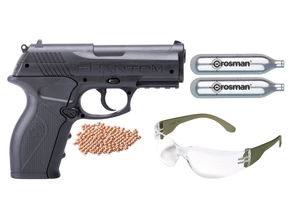 Crosman Phantom P10KT CO2 BB Air Pistol Kit, .177 Cal, Polymer