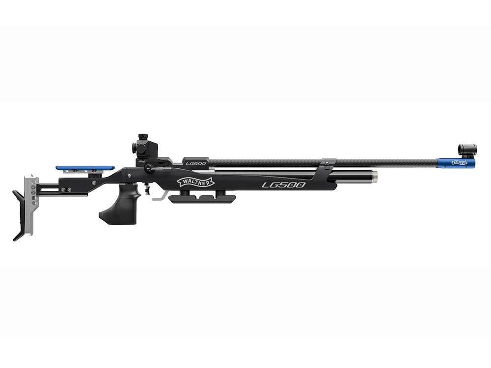 Walther LG500 Blacktec Air Rifle, .177 Cal, PCP, Single-Shot, Polymer