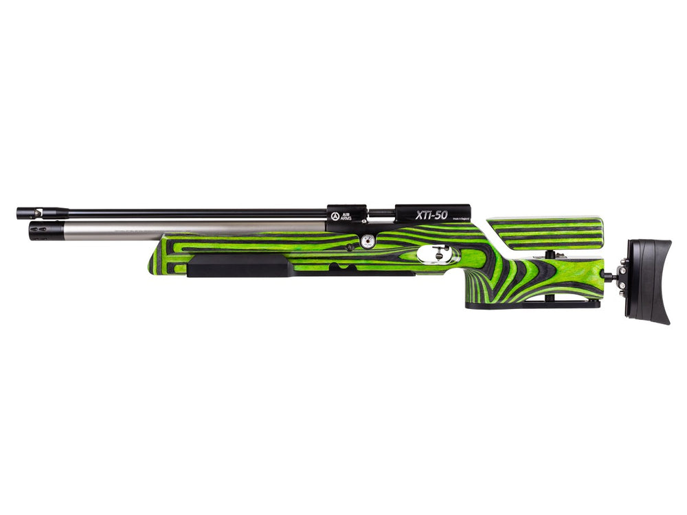 Air Arms XTi-50 Benchrest PCP Air Rifle, .177 Cal, Single-Shot, Laminate, Green