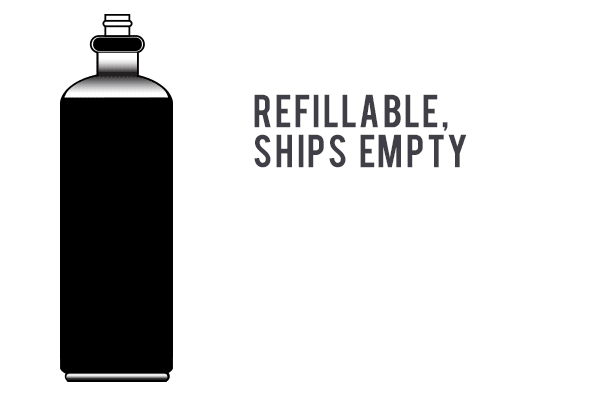 Spyder CO2 Tank, 20 oz., Refillable, Ships Empty