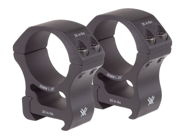 Vortex Pro Series 30mm Rings, High, Weaver/Picatinny