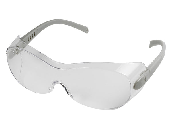 Radians Sheath OTG Anti-Fog Safety Glasses, Fits Over Glasses, Clear Lens, Silver Temples