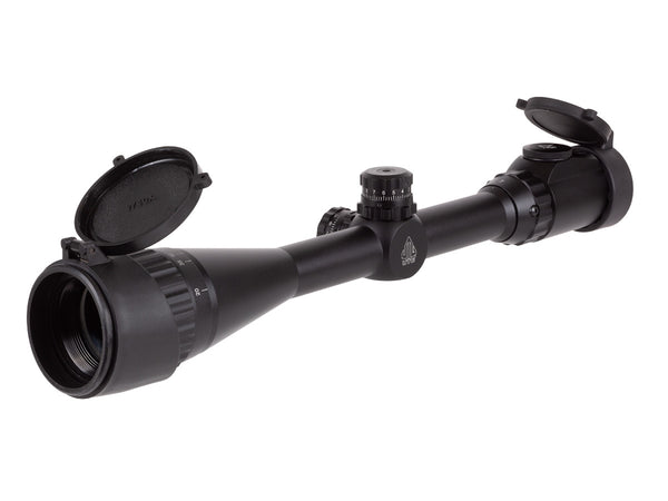 UTG 4-16x40 AO Rifle Scope, EZ-TAP, Illuminated Mil-Dot Reticle, 1/4 MOA, 1" Tube, See-Thru Weaver Rings
