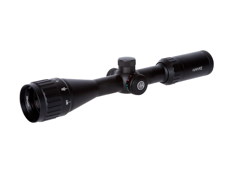 Hawke Sport Optics Vantage 3-9x40 AO Rifle Scope, Ill. Mil-Dot Center Reticle, 1/4 MOA, 1" Mono-Tube