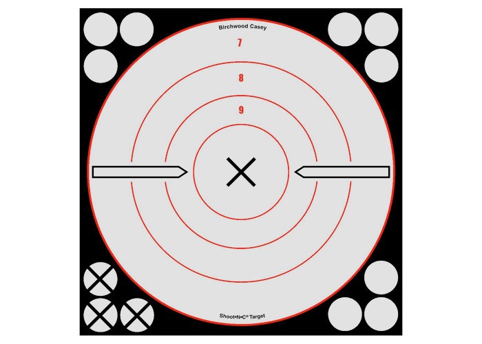Birchwood Casey Shoot-N-C White/Black Bullseye X Targets & Pasters, 8", 6ct