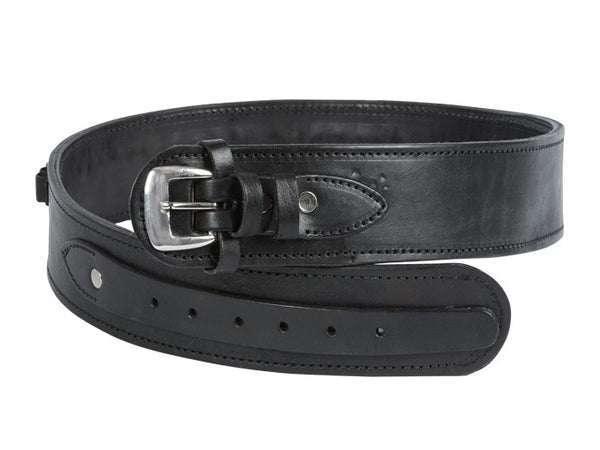 Western Justice Gun Belt, 42-46" Waist, .38-Cal Loops, 2.5" Wide, Black Leather