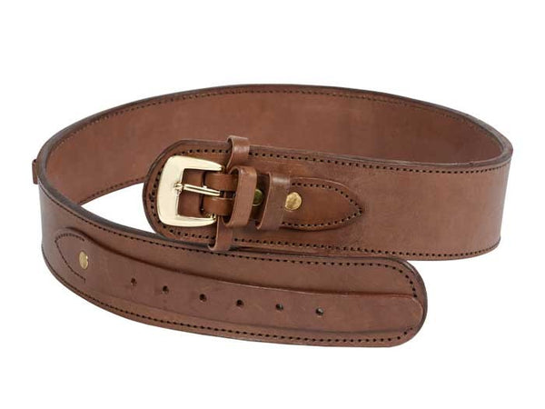 Western Justice Gun Belt, 30-34" Waist, .38-Cal Loops, 2.5" Wide, Chocolate Leather