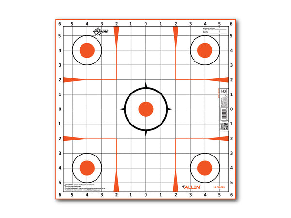 Allen Company EZ Aim Sight-In Grid Target, 12"x12", 12-pack