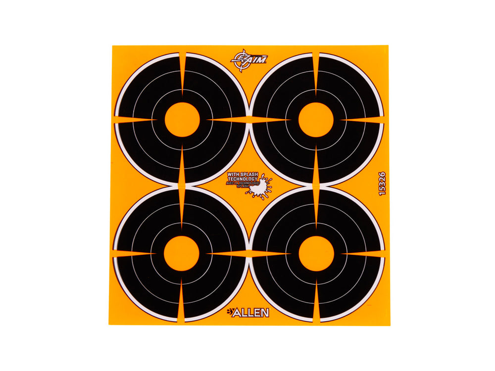 Allen Company EZ Aim Splash 3" Bullseye Target, 12 Sheets, 48ct