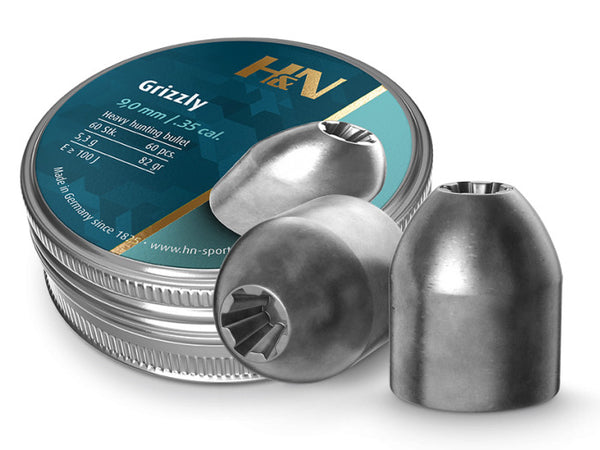 H&N Grizzly Pellets, .357 Cal, 82 Grains, Hollowpoint, 85ct