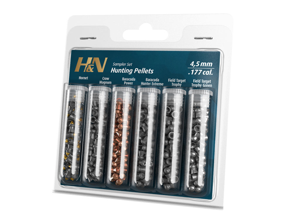 H&N Hunting Sampler .177 Cal, 6 Different Pellets, 215ct