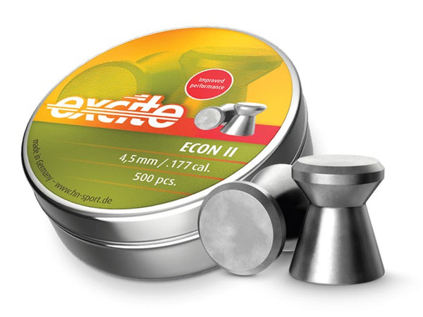 H&N Excite Econ II 4.5mm 7.4gr Airgun Pellets, 500ct.