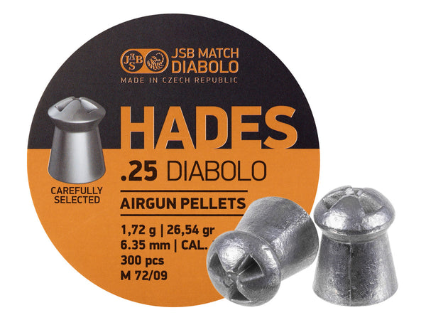 JSB Match Diabolo Hades, .25 Cal, 26.54gr, Pointed 300 ct
