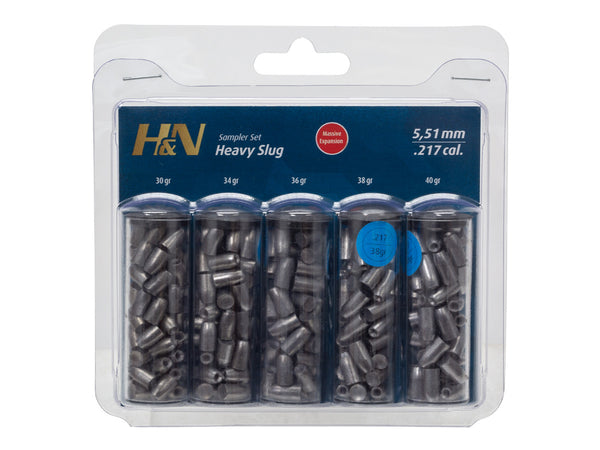 H&N Slug HP Heavy Sampler, .217 Cal, 5 Types, 150ct