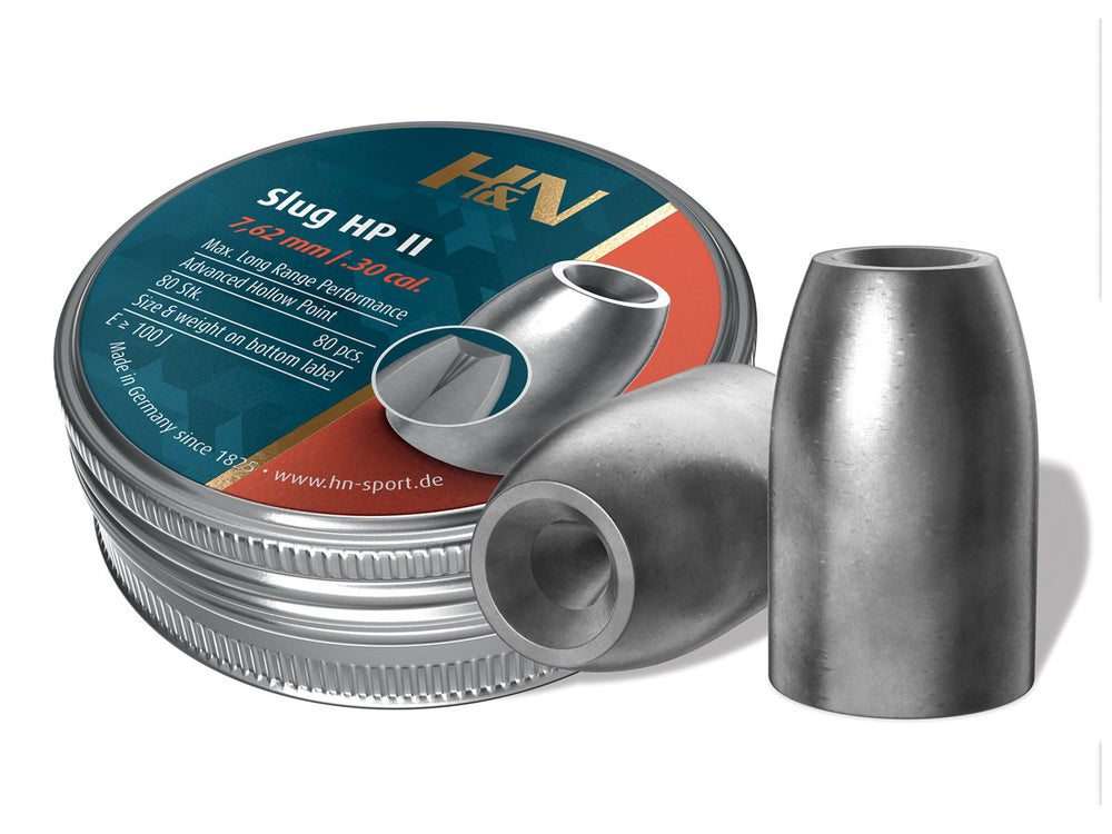 H&N Slug HP II, 30 Cal, 54 Grains, Hollowpoint, 80ct