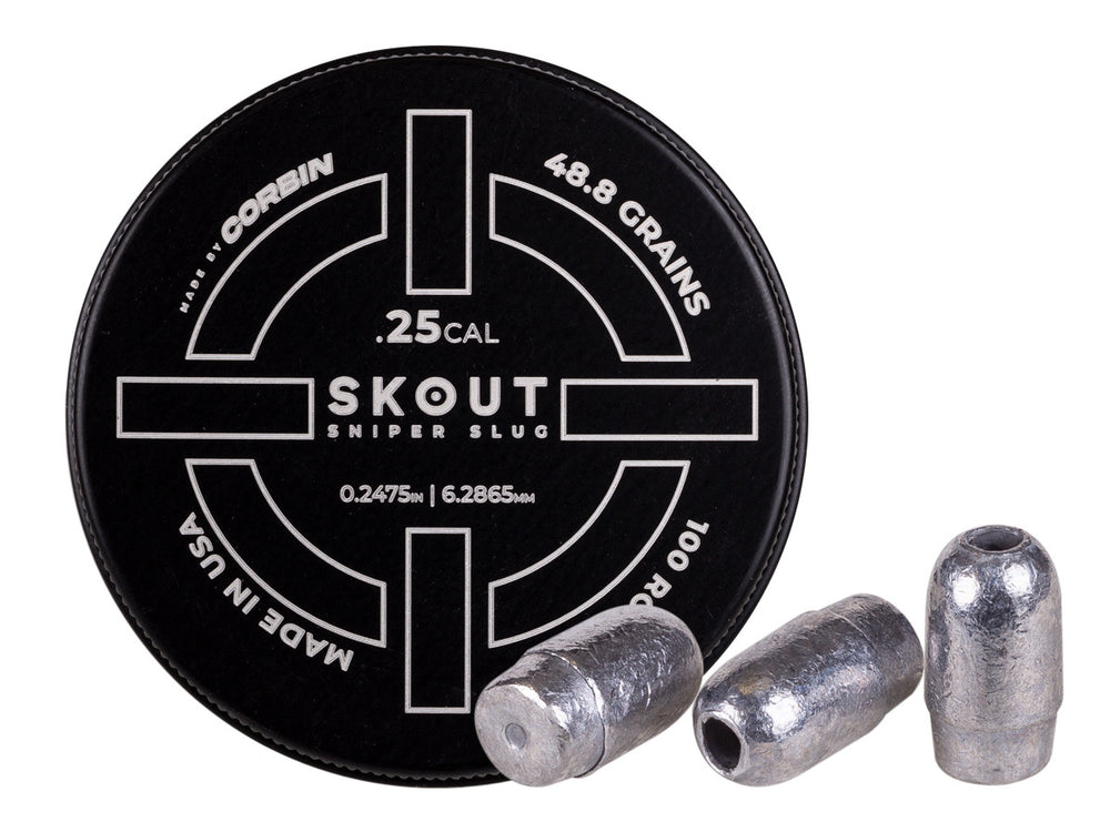 Skout Airguns Sniper Slug, .25 Cal, 48.8 Grains, Hollowpoint, 100ct