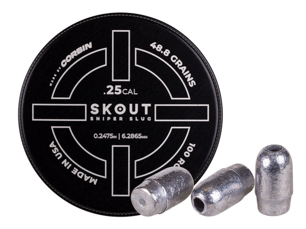 Skout Airguns Sniper Slug, .25 Cal, 48.8 Grains, Hollowpoint, 100ct