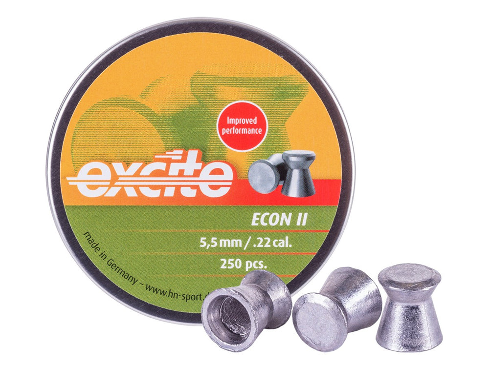 H&N Excite Econ II .22 Cal, 13.12 Grains, Wadcutter, 250ct