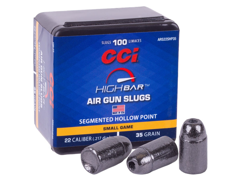 CCI High Bar Air Gun Slugs, .22 Cal, 35gr, Segmented Hollow Point, 100ct