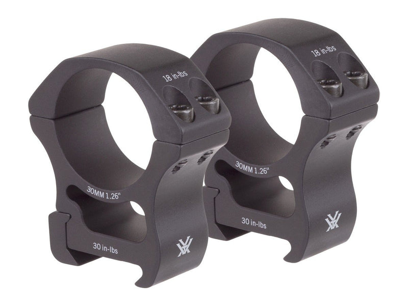 Vortex Pro Series 30mm Rings, High, Weaver/Picatinny