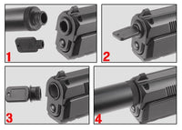ASG Universal Fake Silencer, Aluminum, Fits Select ASG Pistols: CZ, Steyr, STI & Bersa CO2 BB Pistols - photo 3