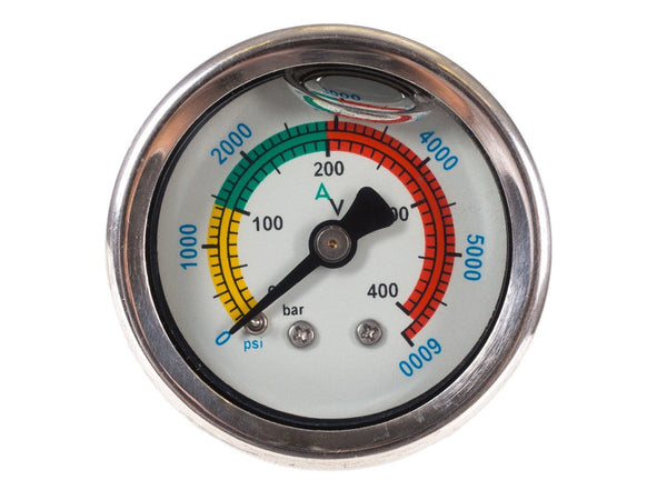 Air Venturi Air Pressure Gauge, 0-6, 000 psi 1/8" BSPP
